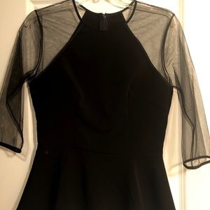 Designer Nha Khan black top w. mesh sleeves new